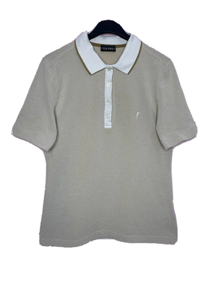 Golfino Damen-Poloshirt mit 1/4-Reißverschluss in Beige, Größe L, USA 12,... - Bild 1 von 4