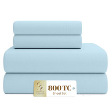 Supreme Elegance 800 Thread Count Sky Blue King Size Sheets Set Hotel Luxury