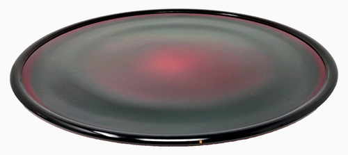 12.5" Arcorac Cocoon Ruby Red Glass Serving Plate Platter Footed Round Cake Tray - Picture 2 of 10