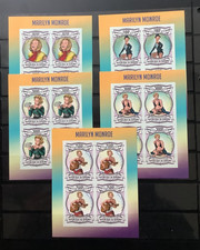 BURUNDI - 2013 Marilyn Monroe - Complete Set IMPERF Sheets - Mint Never Hinged