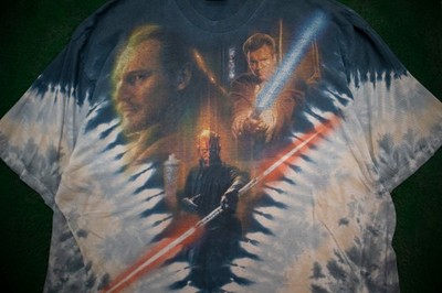 90's STAR WARS ep1 Darth Maul Tシャツ Vintage 90s Star Wars Liquid Blue Darth Maul Episode 1 AOP Tee 2XL
