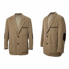 Vintage Travel smith Mens Corduroy Blazer Jacket Tan Elbow Patches Size L