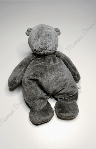 Peluche/Doudou Nouky Ours Gris Foncé Anthracite Poudre D'étoiles 25cm -  Noukies - Picture 1 of 4