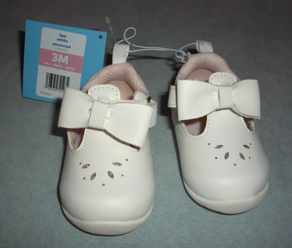 Zapatos de vestir Munchkin by Stride Rite bebé niña LANI con lazo correa en T ~ Talla 3 ~ NUEVO Foto 4 de 4
