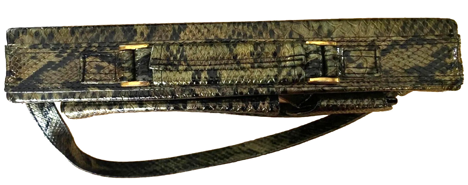 Gold/Black Python Designed Attache' Style Handbag… - image 3