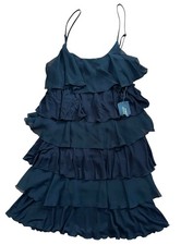 Forever 21 Women's Dress Small Black Tiered Summer Dress Sleeveless Stretch NWT