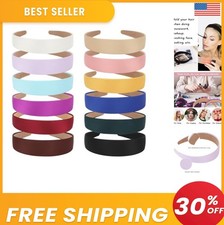 Satin Headbands for Women 12 Pack 1.2 Inch Wide Non Slip Multi Color Hair