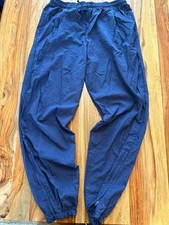 Vintage 90s Nike Nylon Track Pants Navy Blue Size XL