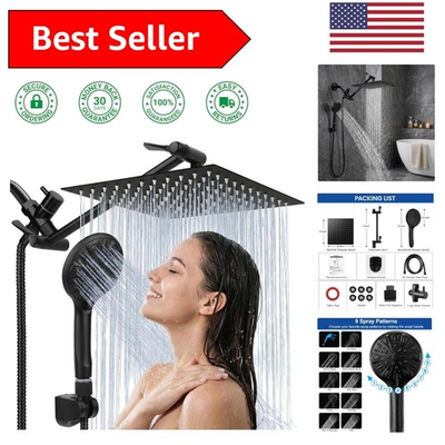 #ad Ultimate Rainfall Shower Experience: 8#x27;#x27; High Pressure Head amp; Handheld Combo $72.85