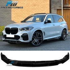 Fits 19-23 BMW G05 X5 M Sport Front Bumper Lip Spoiler 4PC Set ABS -Gloss Black