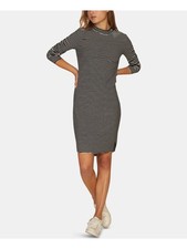 SANCTUARY Womens Black Curved Hem Long Sleeve Above The Knee Body Con Dress XS