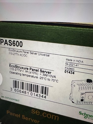 NIB SCHNEIDER ELECTRIC PAS600 EcoStruxure Panel Server 120-277V NEW ! SQUARE D