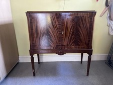 1960 's Drinks Cabinet with light, mirror, lock, tray, glass top.