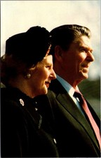 1981 Ronald Reagan & Margaret Thatcher White House Postcard Jack Kightlinger