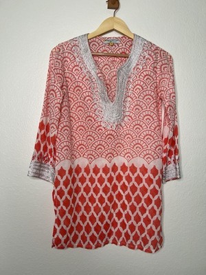 Roberta Roller Rabbit Tunic Top Size Small Boho Resort
