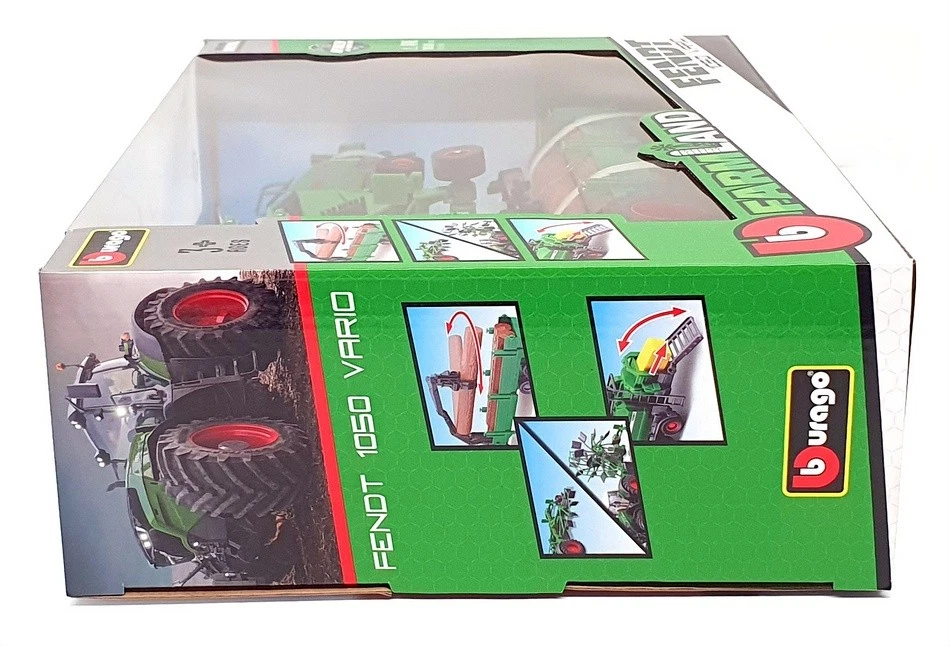 Burago escala 1/50 18-31668FE - Fendt 1050 Vario y 3 remolques - verde Foto 4 de 4