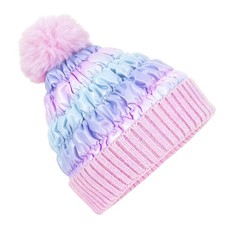 Toddler Winter Hat Cute Girls Warm Beanie Pom Pom Fleece Lined Knit Cap