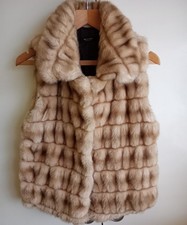 Sand Copenhagen Mocha Mink Faux Fur Gilet. Size 10. New, hook and loop fastening
