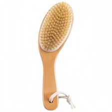 Dry Brushing Body Brush Natural Pig Hair Contoured Wooden Handle - Exfoliate