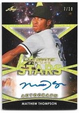 Matt Thompson 2019 Leaf Ultimate Future Stars Auto #FS-MT1 Spectrum Gold