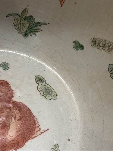 Antique Chinese Large Koi Fish Bowl Planter Marked Qianlong Period 1711-1799 - Picture 19 of 21