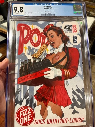 😍😍 Pop Kill #3 (2025) Adam Hughes Hot Dog Variant CGC 9.8 L@@K 😍😍