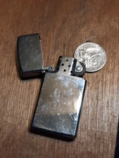 Vintage Zippo Mini Extra Thin Flip Top Untested For Parts Sparking Rare find  K6