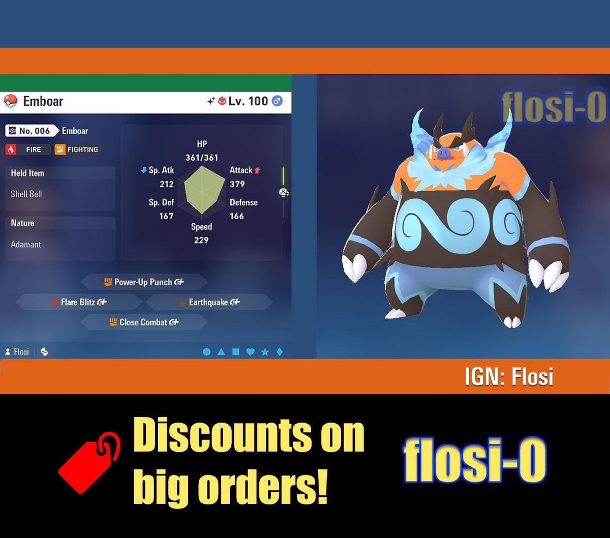 6IV Shiny Emboar Pokemon Legends ZA (Legends Z-A) | eBay