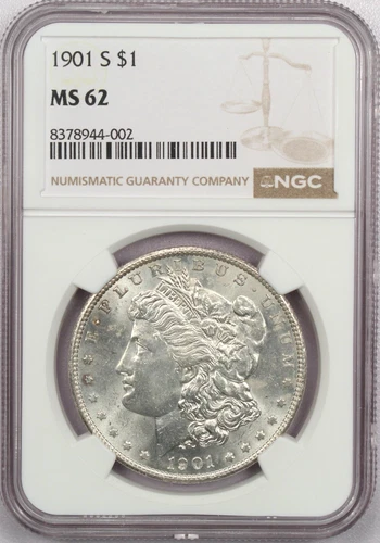 1901-S Morgan Silver Dollar $1, NGC MS62, Uncirculated BU