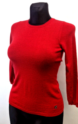 Carolina Herrera Pullover 95% Merinowolle Pulli Damen XS tailliert 3/4 Ärmel 11