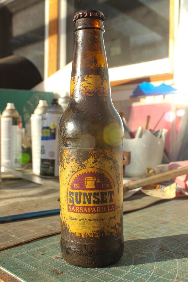 Handmade Sunset Sarsaparilla 12oz Bottle Replica from