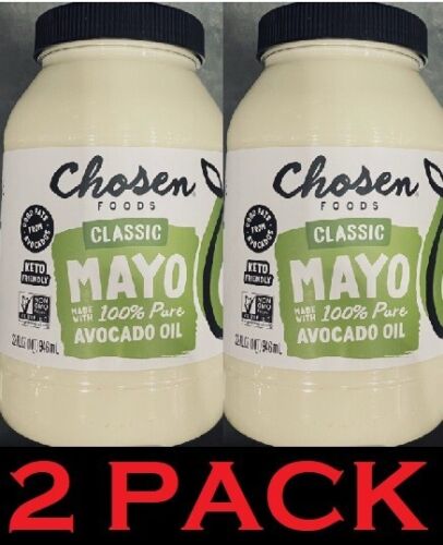 2x CHOSEN FOODS Classic 100% PURE AVOCADO OIL MAYO MAYONNAISE 32 oz - 2 PACK - Picture 1 of 4