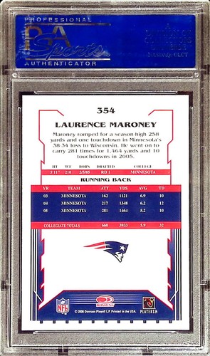 2006 Score - Rookie Laurence Maroney #354 (RC) PSA 10 GEM - Picture 2 of 2