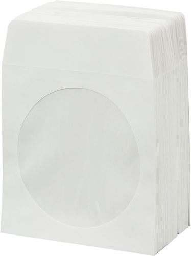 Sobres BestDuplicator blancos para medios de papel CD/DVD con solapa y Wi transparente