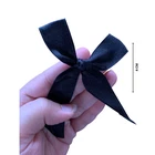 Satin Ribbon Bow Tie For Hair Fashion Crafts Decor- Black Mini 4cm EM9 BK