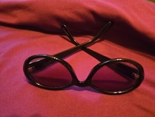 Vintage Oversized Women  s Sunglasses Mauritius Black MCM Frame Mod Cat Eye