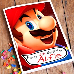 Super Mario Personalised Birthday Card 1st 2nd 3rd 4th 5th Any