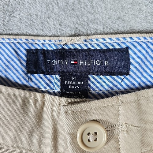 Tommy Hilfiger Shorts Boys 14 Khaki Chino Flat Front 100% Cotton Casual - Picture 2 of 7
