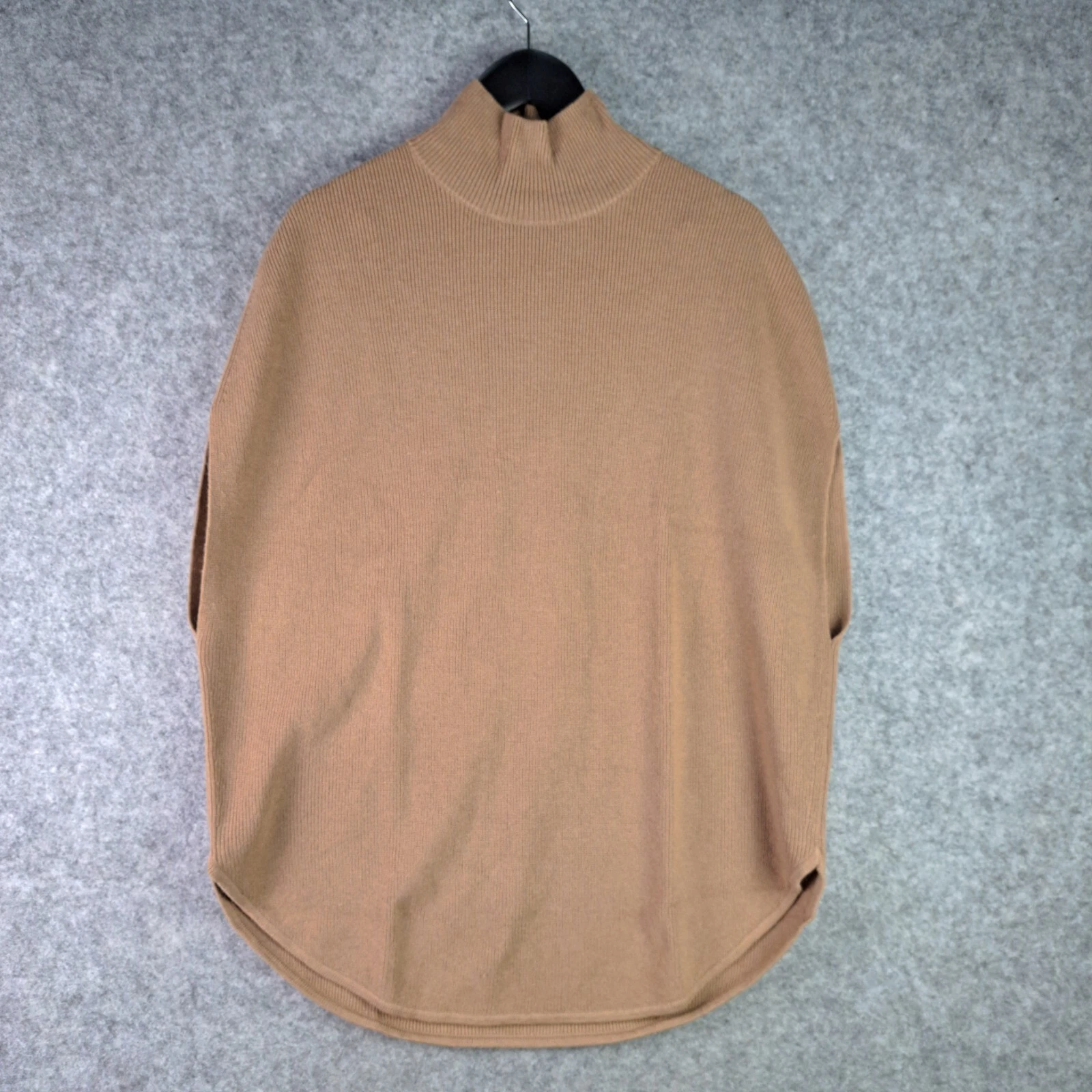 COS Jumper Womens XS Brown Turtle Neck Wool Alpaca Oversize Knit Poncho NEW