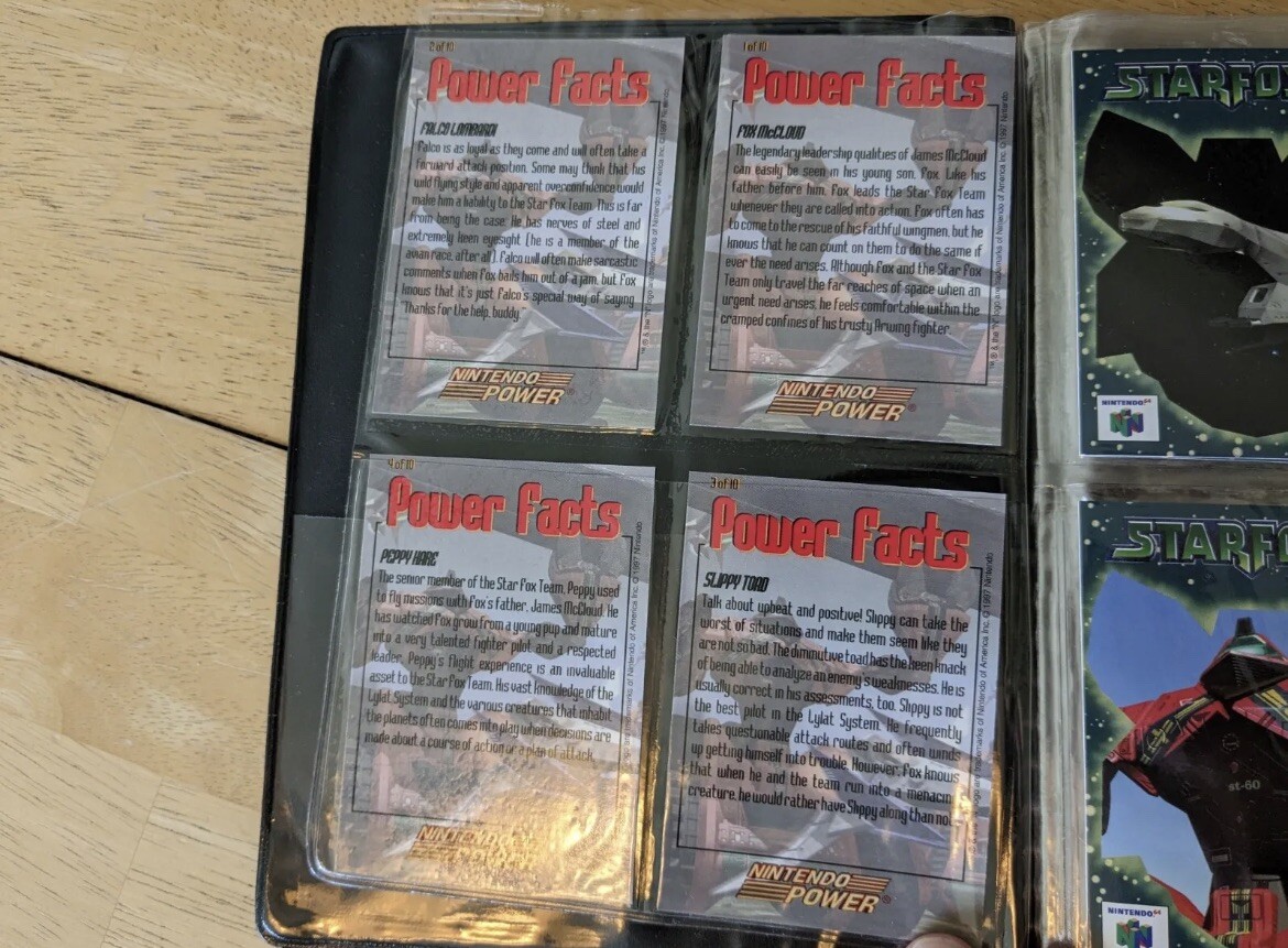 Nintendo Power Star Fox 64 Trading Cards Complete Set of 10 Cards