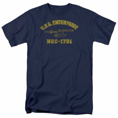 Star Trek Enterprise Athletic T Shirt Licensed Sci-Fi TV Classic Tee Navy Blue