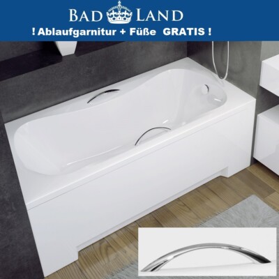 Rechteck Badewanne 170 x 70 Schürze + 2 Handgriffe + Ablauf + Füße  ! GRATIS !