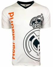 Official Rhinox Real Madrid White Poly Tee - Licensed Fan T-Shirt Soccer