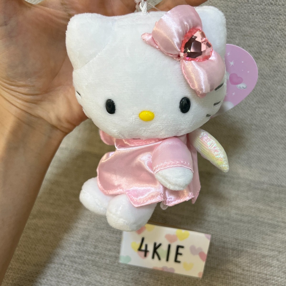 Sanrio 90s Hello Kitty Angel Plushie Mascot Keychain Pink with