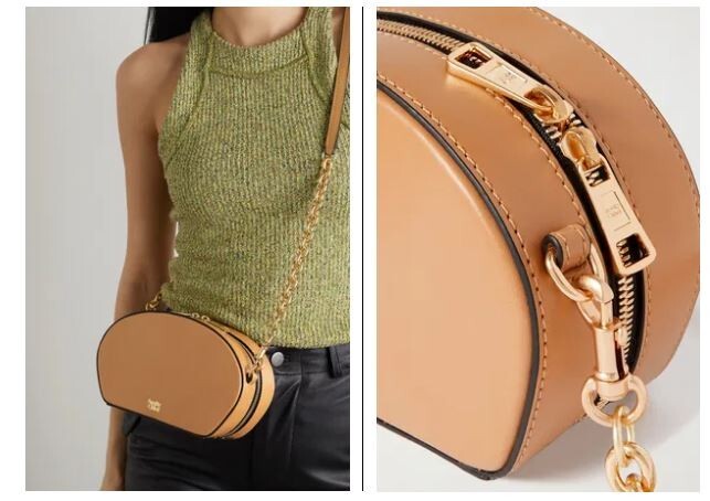 Bandolera SEE BY CHLOE cuero liso con correa de cadena - Beige / Tostado ~