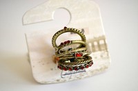 Brass Tone Red Stackable Ring Set Of 7 Pacsun With Love From Ca - Size 7, 8 Brass Tone Red Stackable Ring Set Of 7 Pacsun With Love From Ca - Size 7, 8