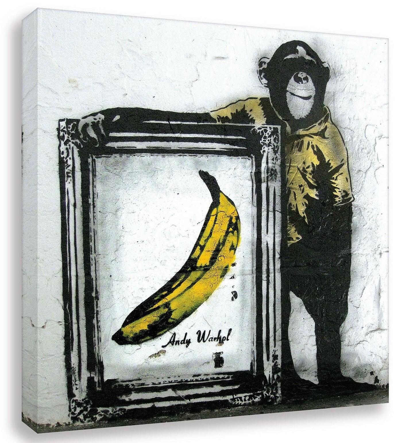 Wandbilder Banksy Bilder Wohnzimmerbild Kunstdruck Banane im Bild