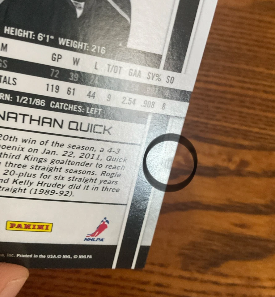 2010-11 Zenith Jonathan Quick #16 Los Angeles Kings - Image 3 of 3