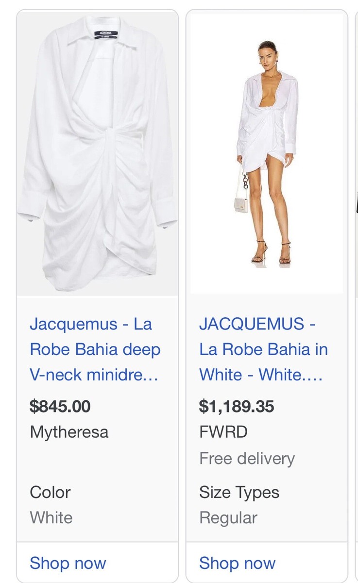 JACQUEMUS Bahia La Robe Dress Size 38 WHITE | eBay