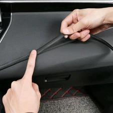 Black Leather Line Strip Sticker Car Decor Door Dashboard Gap Edge Moulding Trim
